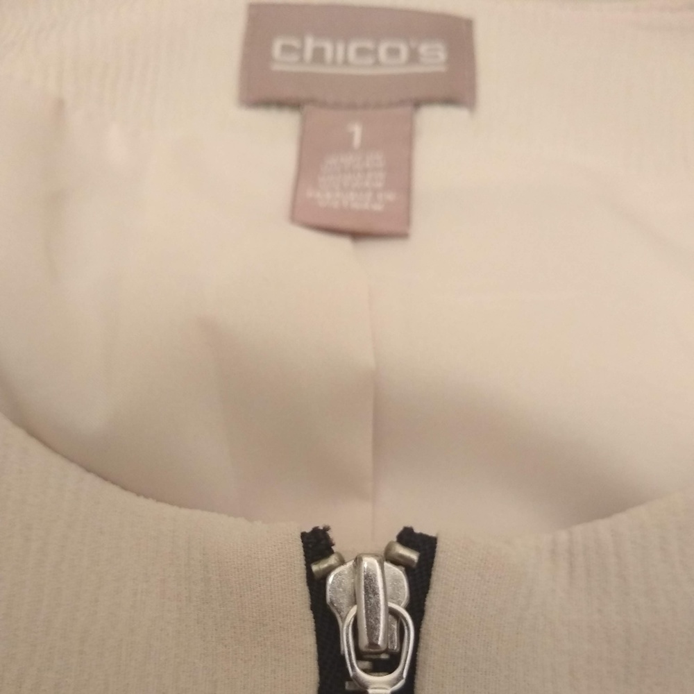 Chico's Zippered Jacket, textured Chico Sz1